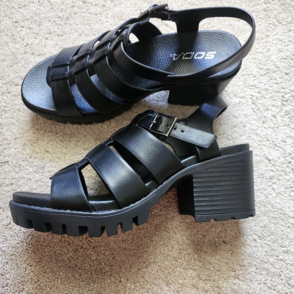 Black strappy sandals